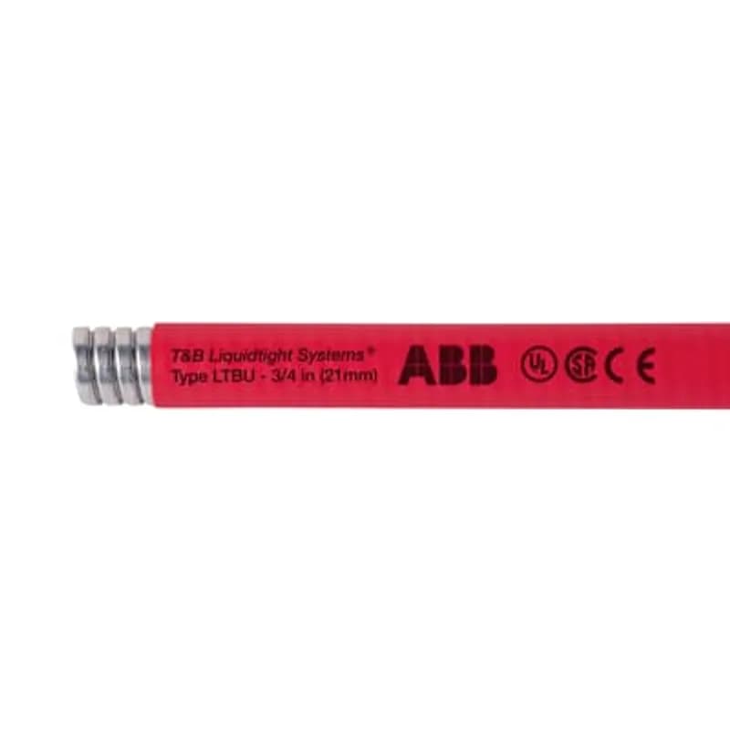 ABB - Installation Products LTBUS02R-C - Liquid Tight Flexible Metallic Conduit, Galvanised Steel Core with PVC Jacket, Conduit Size 1/2 Inch, Length 30 Meters/100 Feet, Special Purpose Use, UL 360, CSA, Compliant to RoHS, Working Temperature -20 to 60 Degrees C, Red