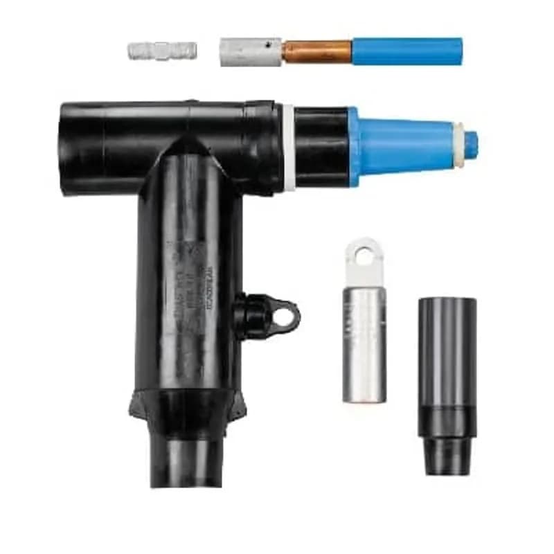 ABB - Installation Products K656CETPM2380 - 15/25kV, 600 Amp Base Aluminum, includes test point, Combo T Elbow Reducing Tap Plug with Stud, Cable Adapter, Lug and Insulated Cap Kit. Cable Insulation Diameter 1.370 inch to 1.630 inch. Copper Compression Lug. Conductor Size AWG or kcmil, Compressed Stranded 700/750 /Compacted Solid 900.