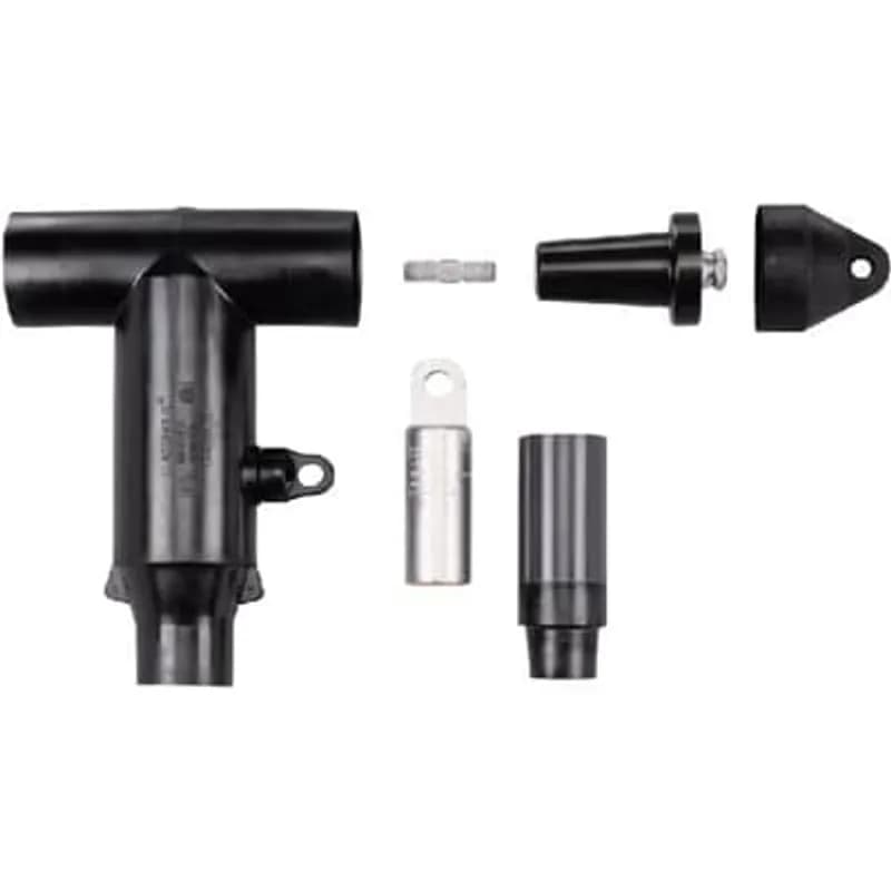 ABB - Installation Products K676LR-L2330 - 900 Amp, Elbow Connector, with Test Point, with Insulated Plug, Cap, Stud, Lug and Cable Adapter, 15/25KV, Cable Insulation Diameter 1.180 inch to 1.465 inch. Copper Compression Lug. Conductor Size Compressed Stranded 500 kcmil or Compacted Solid 600 kcmil.
