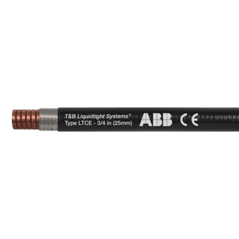 ABB - Installation Products LTCES07B-C - Liquid Tight Flexible Metallic Conduit, Bronze Core with Tin Copper Braid and PVC Jacket, Conduit Size 2 Inch, Length 30 Meters/100 Feet, EMC High Performance, Compliant to RoHS and WEEE, Working Temperature -55 to 105 Degrees C, Black