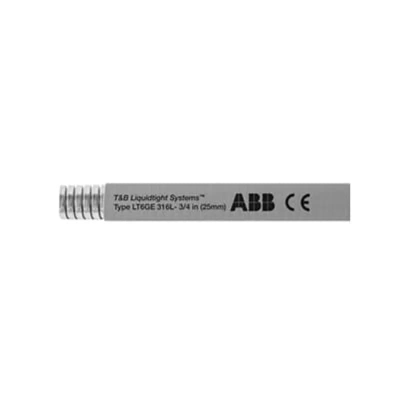 ABB - Installation Products LT6GES02G-L - Liquid Tight Flexible Metallic Conduit, 316 Stainless Steel Core with PVC Jacket, Conduit Size 1/2 Inch, Length 300 Meters/1,000 Feet, Working Temperature -20 to 80 Degrees C, Compliant to RoHS and WEEE, Gray