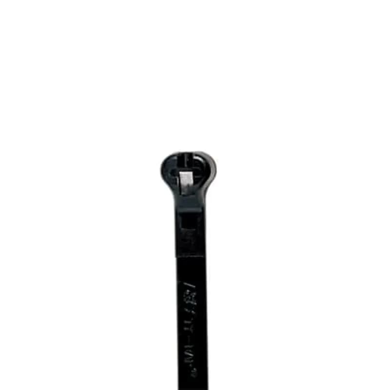 High Performance Cable Tie for Indoor Applications, Black Color Nylon 6.6, Length of 361mm (14.2 Inches) for Bundle Diameter up to 102mm (4 Inches), Width of 4.67mm (0.184 Inch), Tensile Strength Rating of 220 Newtons (50 Pounds), Operating Temperature of -60 Degrees Celsius (-76 F) to 85 Degrees Celsius (185 F), Bulk Pack