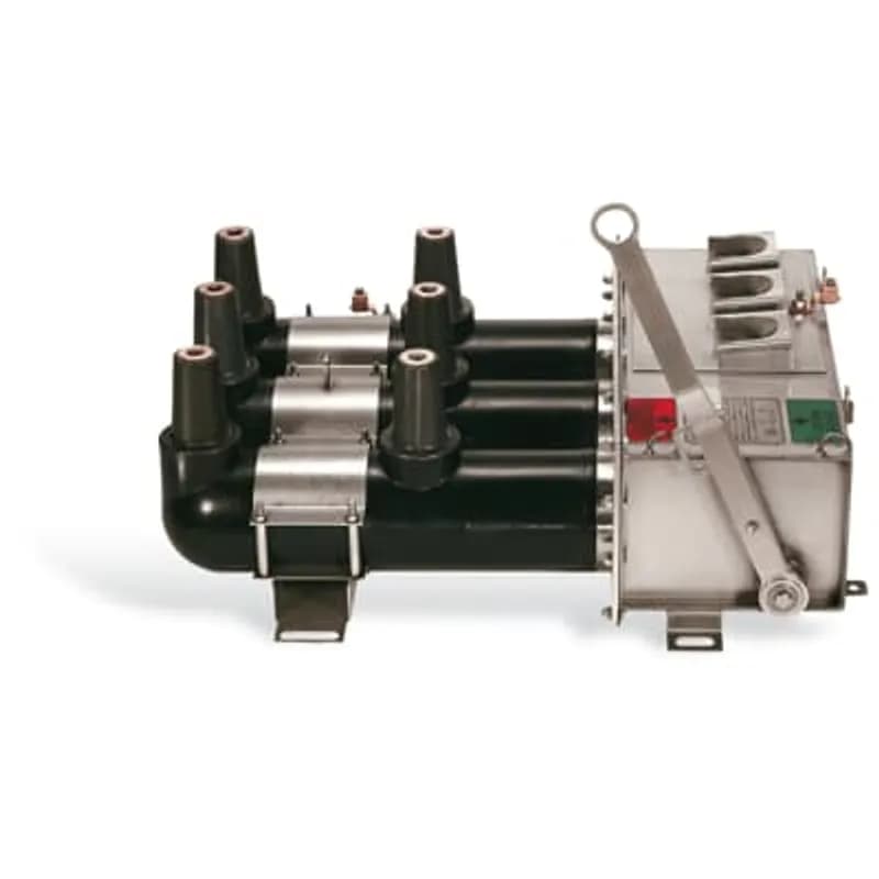 Molded Vacuum Switch, Three-Phase, 15kV, with 200 Amp Terminations, with Parking Stand for MVS3, MVI3 or RMVI3 on Mechanism Cover