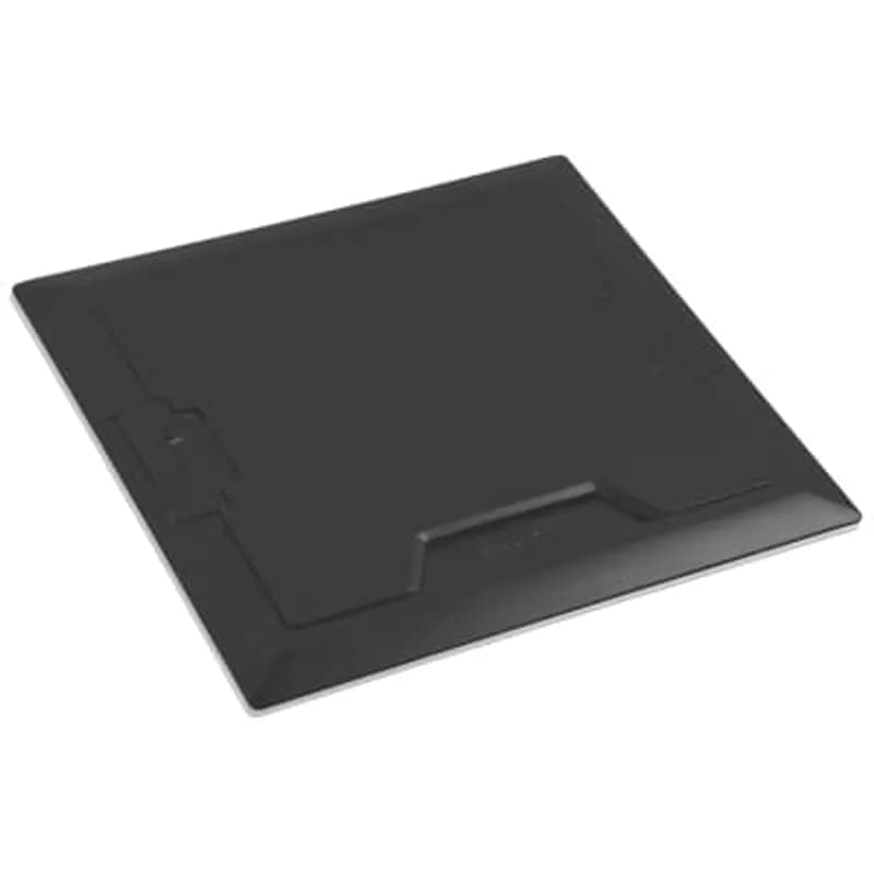 Concealed Service Top, Length 9.320 Inches, Width 9.336 Inches, Depth 0.813 Inches, Material Black Powder Coated Aluminum