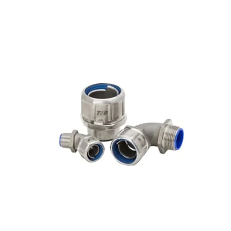 ABB - Installation Products 9330SST6 - Liguid-tight Straight Fitting, Trade Size 3/8 Inch, M16 Thread, 316 Stainless with Zinc Plated Steel Ground Cone