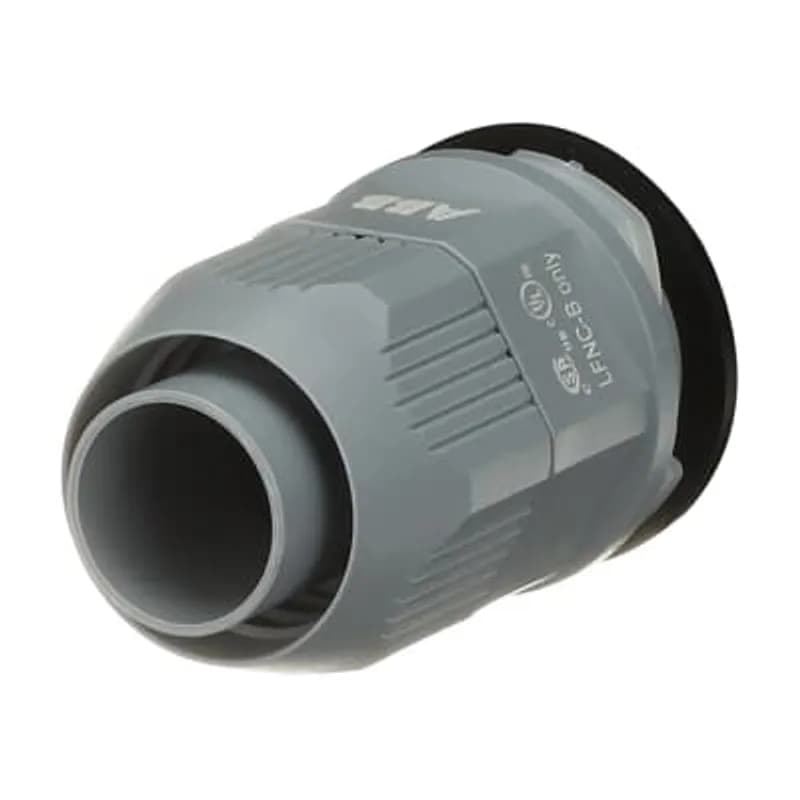 ABB - Installation Products LT75P-QC-G - Bullet Quick Connect Liquidtight Fitting, 3/4 Inch, Straight, Thermoplastic with Friction Washer, Temperature Rating -2 to +221 F, Gray