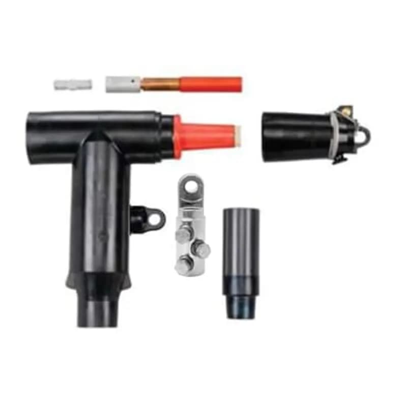 ABB - Installation Products 656CETP-NAC04-DRG-S - 15kV, 600 Amps, Combo T Elbow with Bus Stud, Cable Adapter and Lug. Cable Insulation Diameter 1.515-1.780 inches, Tin Plated Aluminum ShearBolt Lug, Conductor Size 750 to 1250 kcmil Stranded/Compressed and Solid/Compact. Cold Shrinkable Jacket Seal.