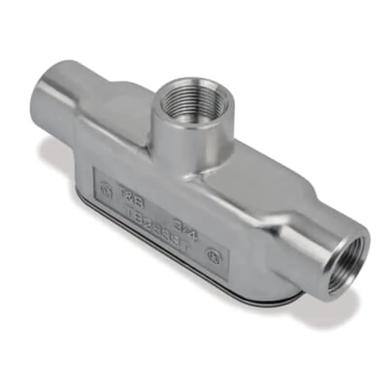 ABB - Installation Products TB18SST-TB - 1/2 Inch 316 Stainless Steel Form 8 (TB) Conduit Body, Gasket and Cover with Polished Finish