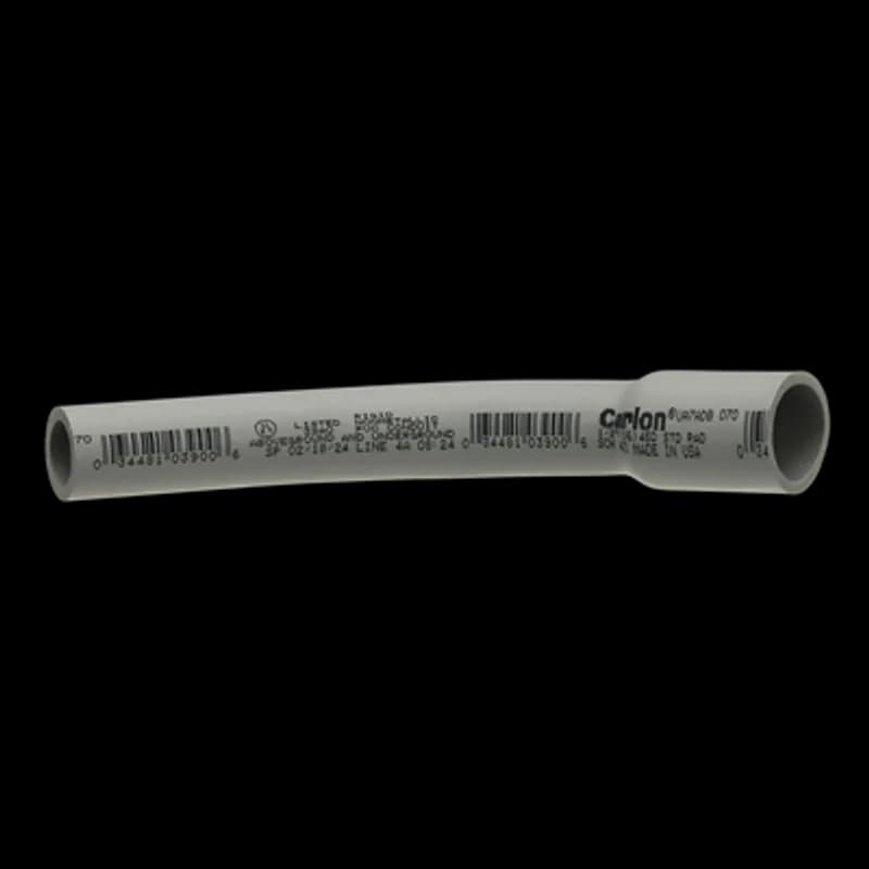 Schedule 40 Elbow, Size 1/2 Inch, Bend Radius Standard, Bend Angle 45 Degrees, Material PVC, Belled End