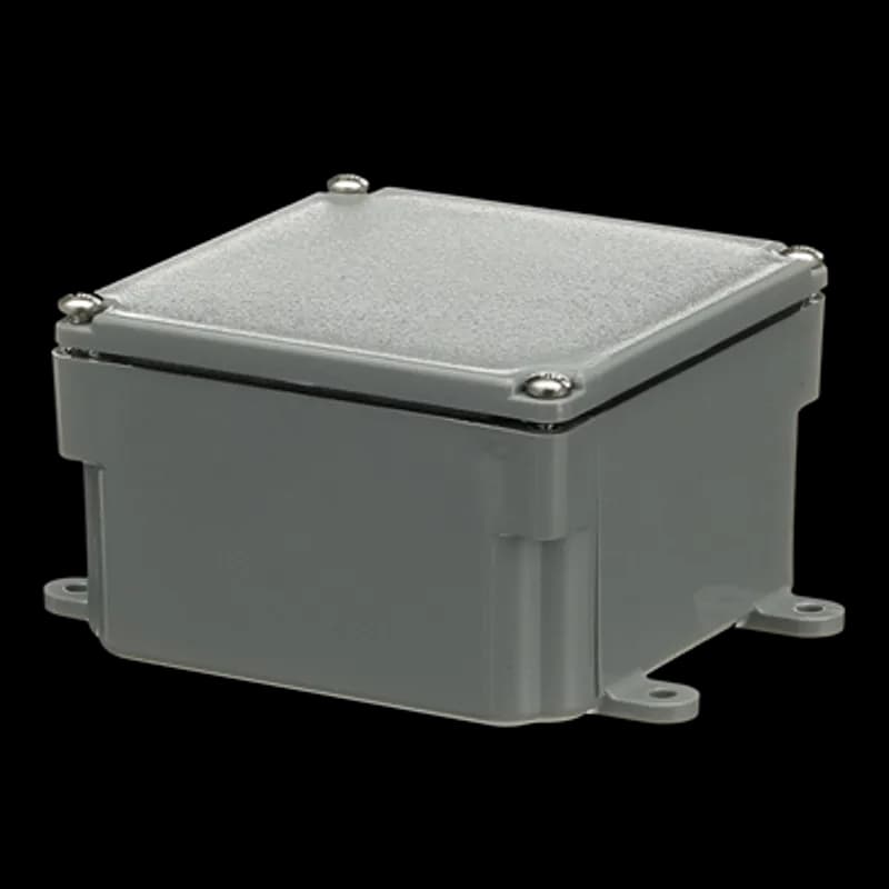 Molded Junction Box, Length 4 Inch x Width 4 Inch x Depth 2 Inch, Material Polycarbonate, Color Gray