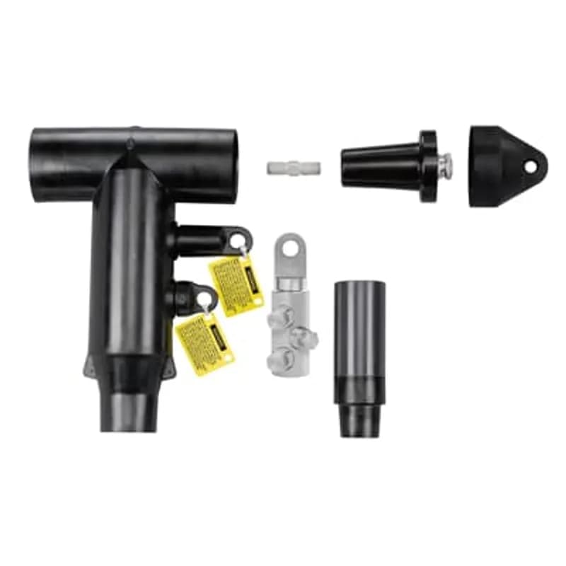 ABB - Installation Products K656DLR-LAC04 - 15/25kV, Direct Test Elbow, DeadBreak, 600 Amp, Cable Insulation Diameter 1.180-1.465 inches, Tin Plated Aluminum Shear Bolt Connector for Aluminum or Copper Conductor Sizes 750 to 1250 kcmil Stranded / Compressed / Compact.
