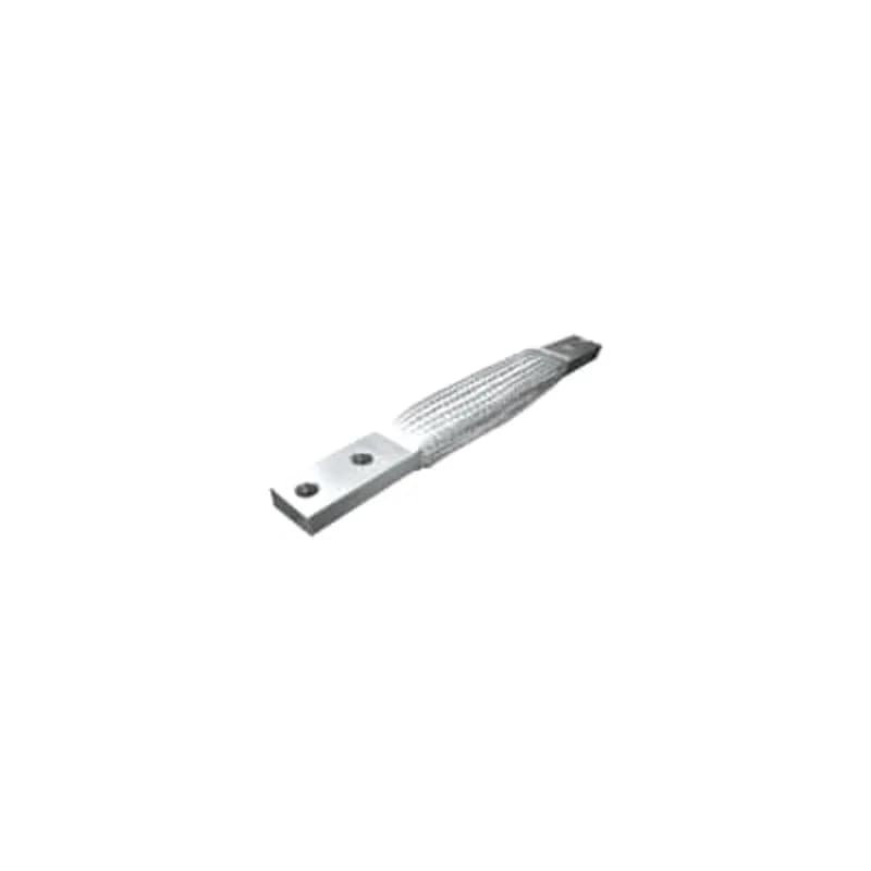 ABB - Installation Products EXB110A1304S - Extra Flexible Braid Connector, Tin Plated Copper Braid with Silver Plated Pads. Total Length 304 mm (12 inch), 1-1/2 inch wide, 3/8 inch thick. Both Pads are 3-1/2 inch long with Two 9/16 inch Inline Holes on 1-3/4 inch Center. 1 layer Across x 4 Layers Thick.