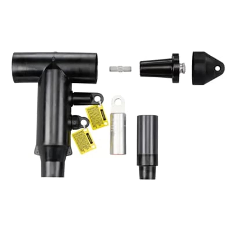 ABB - Installation Products K656DLR-N0410 - 600 Amp, 15/25kV, 600 Series Deadbreak Direct Test Elbow with Test Point, (with Insulated Plug, Cap, Stud, Lug and Cable Adapter), Aluminum Compression Lug. Cable Insulation Diameter 1.515 inch to 1.780 inch. Conductor Size kcmil Compressed Stranded 1000.