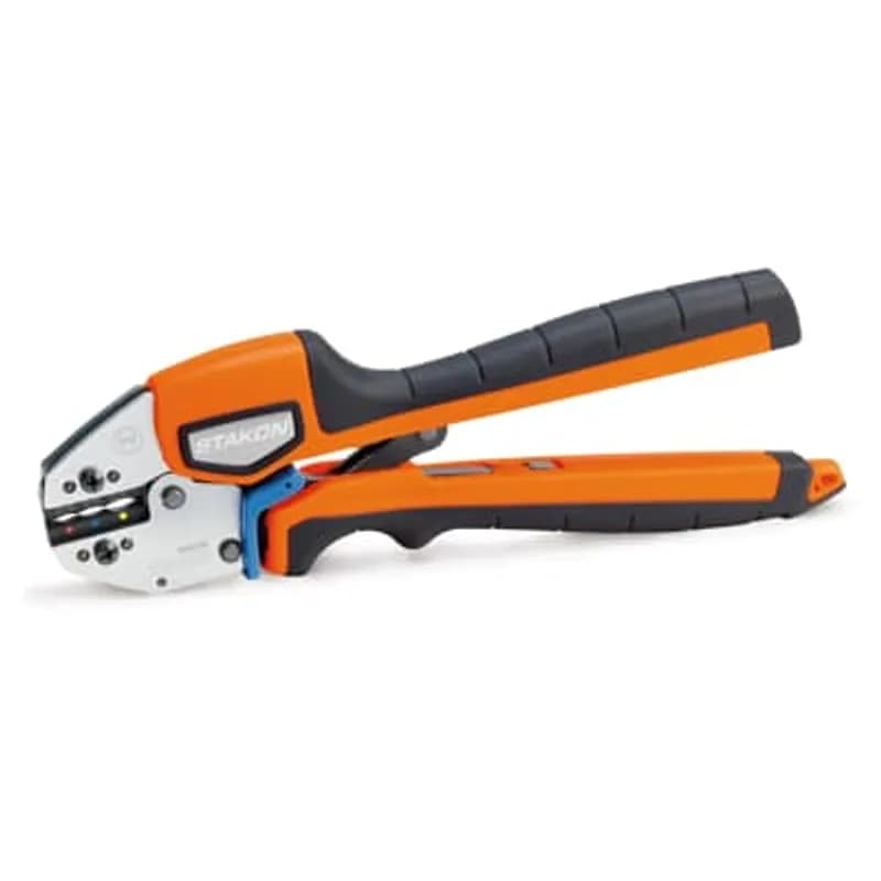 ABB - Installation Products ERG4000KE - Ergonomic Hand Tool, with Interchangeable Dies to Cover a Wide Range of Shield Diameters in the Hexagonal Range, Shure-Stake Mechanism, Length 265mm