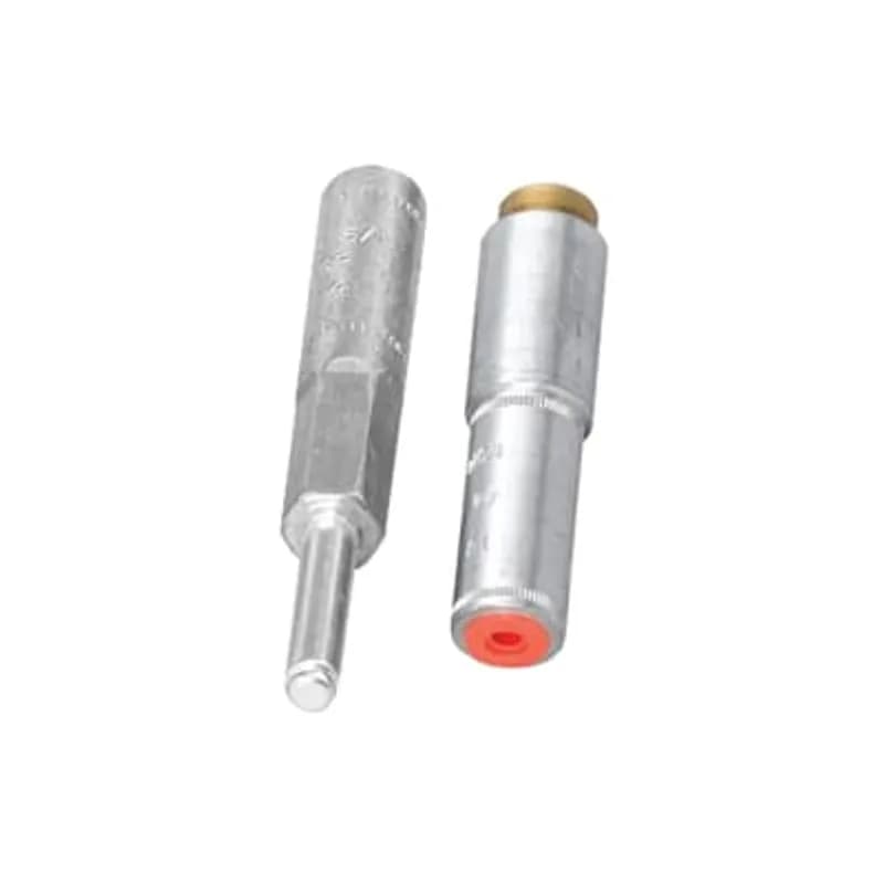 ABB - Installation Products SSMS 1/0 K - Storm Safe Breakaway Service Entrance Replacement Kit, Consisting of (1) Compression Pin Terminal for Wire Size 1/0 ACSR or 1/0 Compressed, use with installing Dies TU, 52, BC, 243 and 5/8 with Oxide Inhibitor and Yellow Cap. and (1) Storm Safe Seal/Clip/Contact Assembly for Wire Size 1/0 Stranded or Compact, use with installing Dies TU, 52, BG, 243 and 5/8 with Oxide Inhibitor and Yellow Cap. Aluminum, Tin Plated.