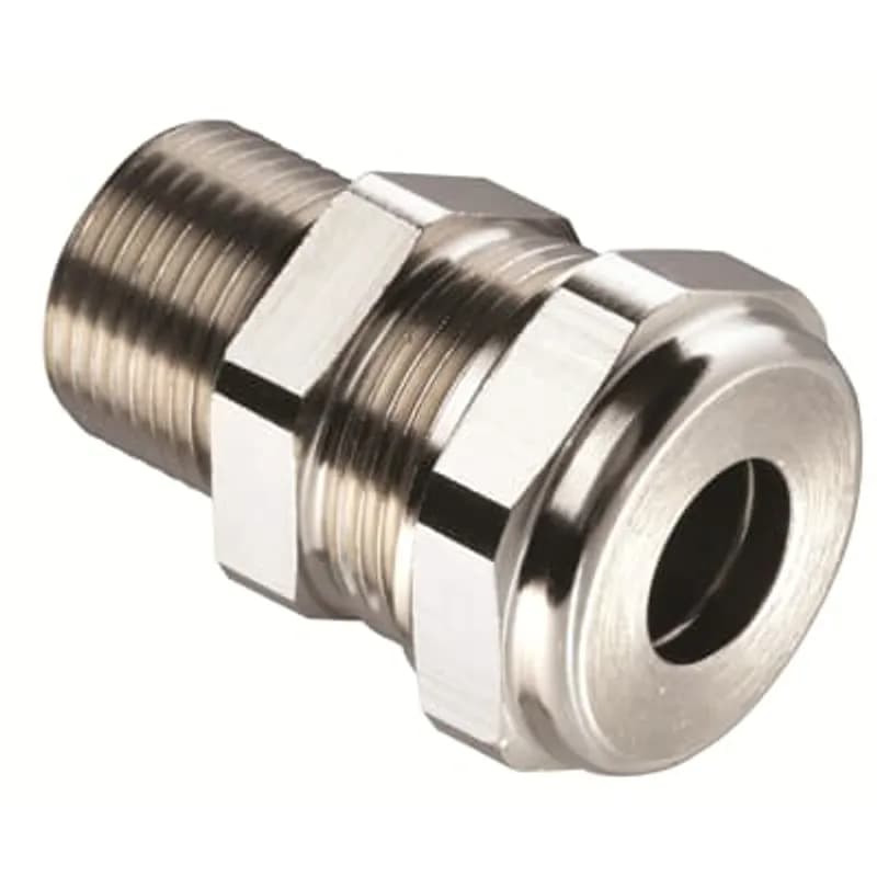 Single Compression Cable Gland, M16 Thread, For Use with All Cable Types, Flameproof Ex d and Increased Safety Ex e, Deluge Proof, IP66-68 Rating, Cable Range 3 to 8.5mm, Nickel Plated Brass