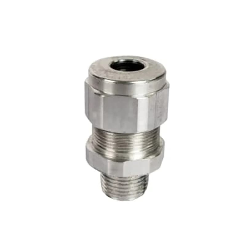 Industrial Strain-Relief Fitting, Hub Size M20, Cable Range 10.79 to 15.75mm, CSA Listed, Outer Diameter 38.10mm, Aluminum