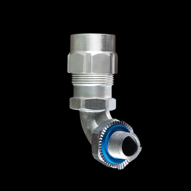 ABB - Installation Products ST90-050-464 - Star Teck 90-degree aluminum jacketed armored cable fittings. Hub size 1/2 inch. Range over jacket from 0.600-0.760 inch.