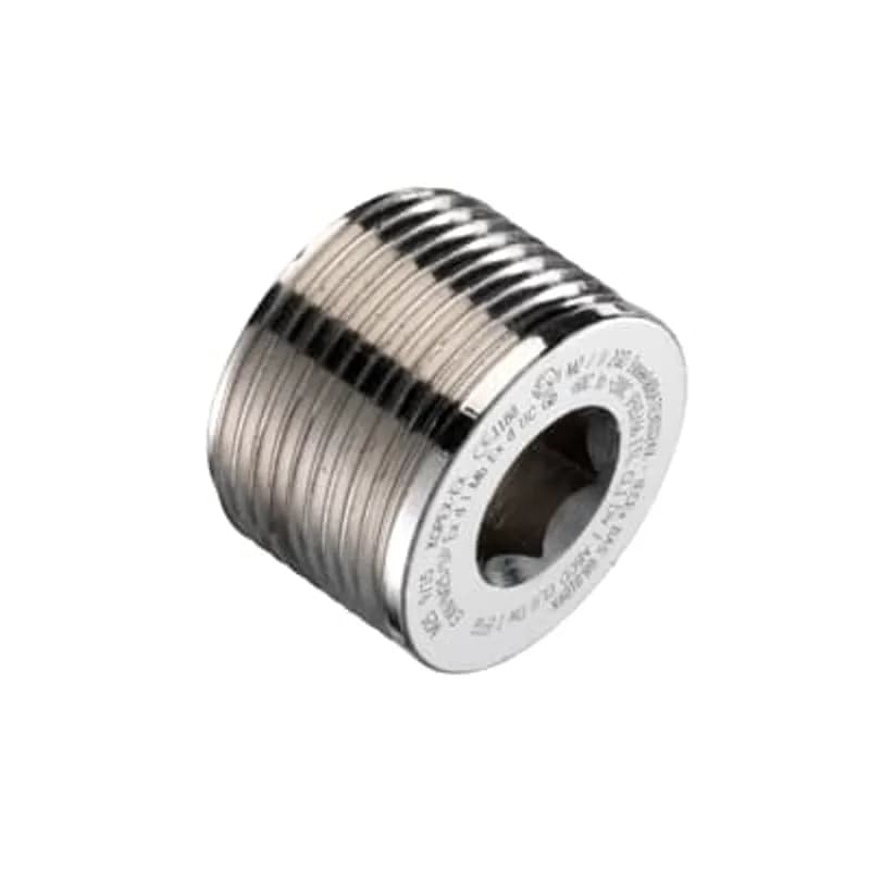 Stopping Plug, 1/2 Inch NPT Thread, Suitable for Use in Zones 1, 2 , 21, and 22, Exd I and Exd IIC, UL1203, Stainless Steel