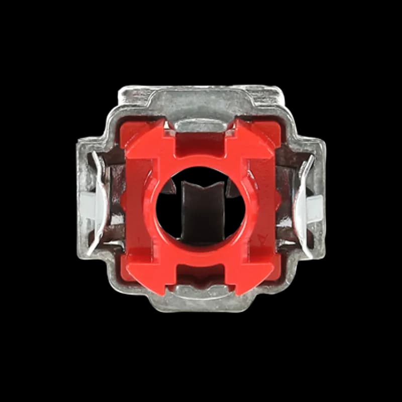 ABB - Installation Products XC-140 - 3/8 in Double Snap Single Cable Connector for assembling in electrical box installations with metal clad or armored cables, Materials/Finishes: Body- Die Cast High-Strength Zinc Alloy, Clamp- Hardened Spring Steel Alloy Zinc Electroplated, Insulator- Plastic