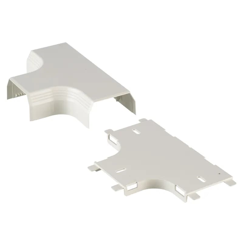 The T-45 Tee Fitting is designed to route cables in a tee orientation. It is Off White.