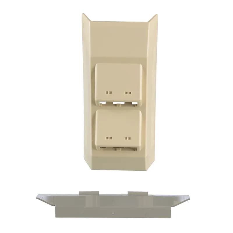The T-45 Snap-On Hinged Data Bracket is a vertically slopped data outlet with four ports. It is Electric Ivory.
