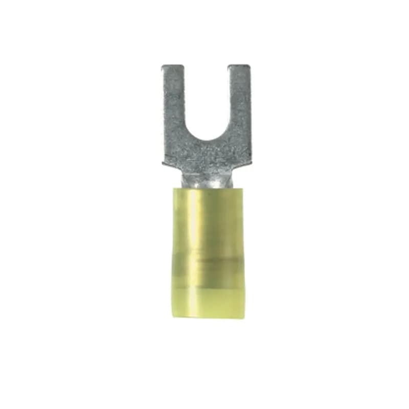 Fork Terminal, nylon insulated, 12- 10 AWG, #6 stud size, standard package.