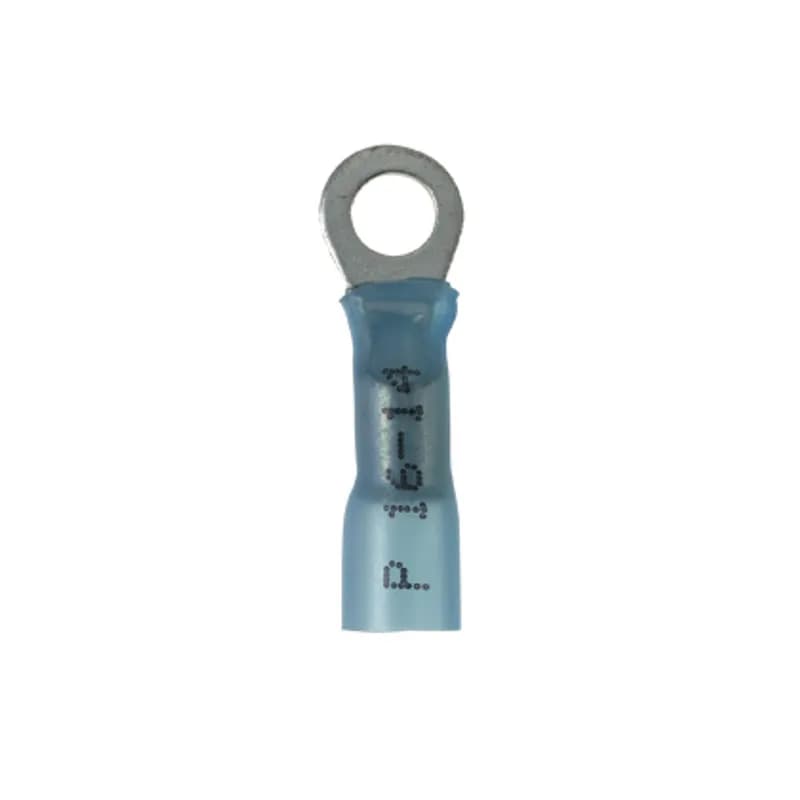 Heat Shrink Ring Terminal 16 14 AWG, #8 stud size.