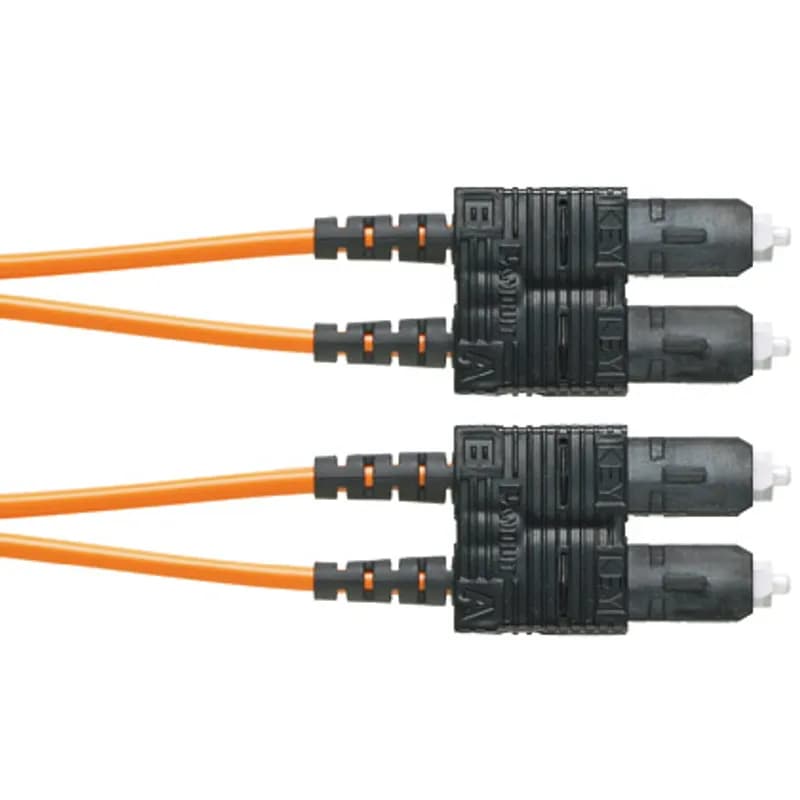 2 fiber OS2 SC duplex to SC duplex patch cord, 3mm jacket, low smoke zero halogen (LSZH) rated, Std IL 25 meters