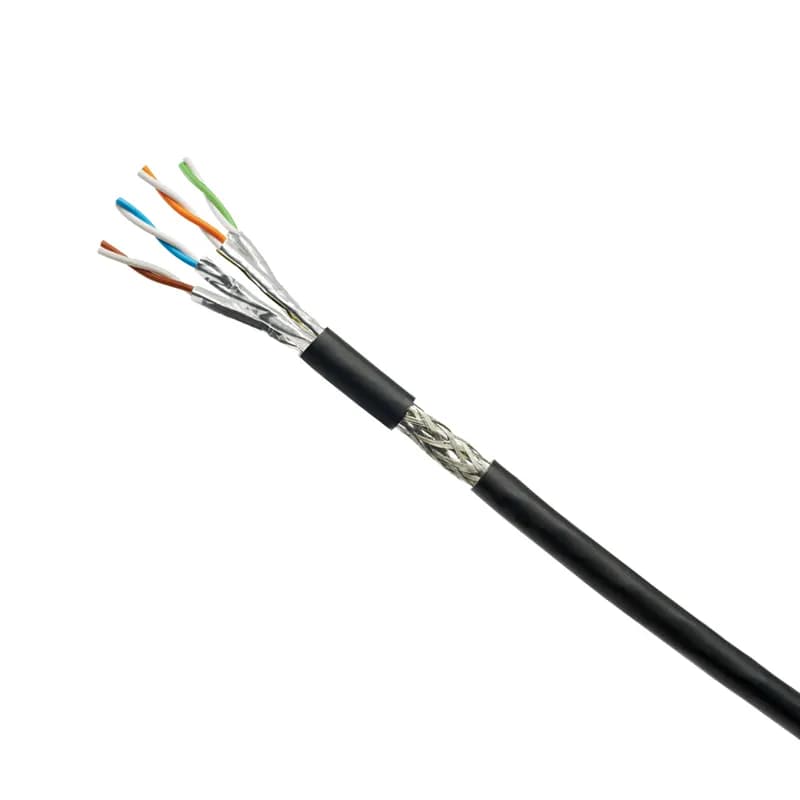 IndustrialNet Copper Cable, Industrial Ethernet, Harsh Environment, Marine Grade, Category 7, 4-pair, 22 AWG stranded, S/FTP, LSZH, Oil and fuel resistant, UV and MUD resistant, SHF2 compliant, HDPE jacket, Black, DNV/GL and ABS certified, 1640ft/500m reel