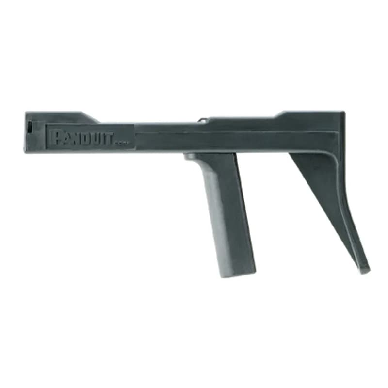 The cable tie tool in black installs miniature, intermediate, and standard cross-section cable ties. This inexpensive, maintenance-free, all-purpose tool has an ergonomic handle design and short handle span. It also features a top-loading feature for right- or left-handed users. Weighing 2.5 oz. (71g), it is sold individually.