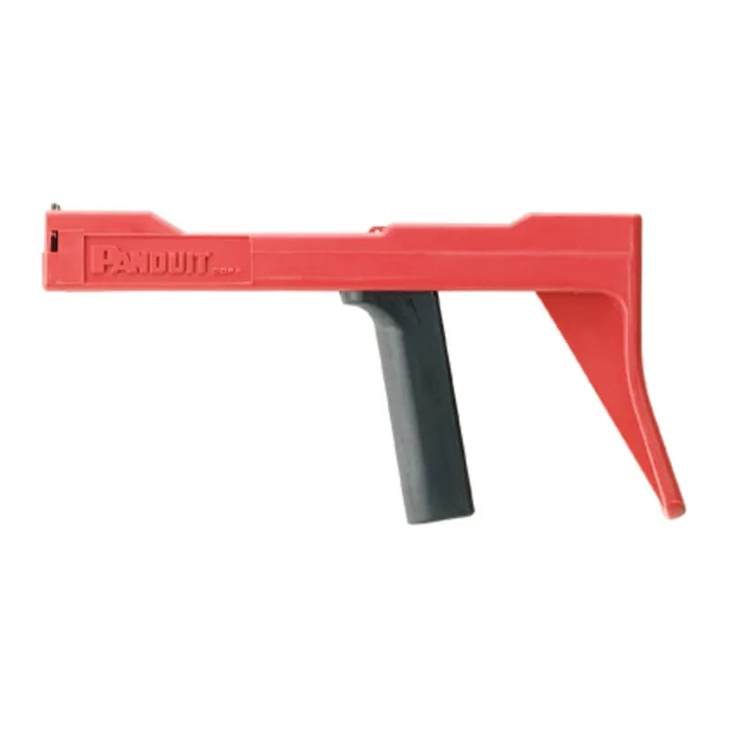 The cable tie tool in red installs standard, heavy-standard, light-heavy, and heavy cross-section cable ties. It is an inexpensive, maintenance-free, all-purpose tool with an ergonomic handle design and short handle span. It also features a top-loading feature for right- or left-handed users. Weighing 2.5 oz. (71g), it is sold individually.