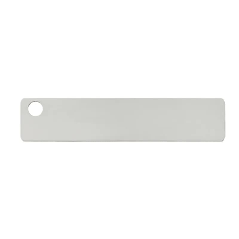 Marker tag, one hole, 316 Stainless Steel, rectangle, 3.50" x .75".