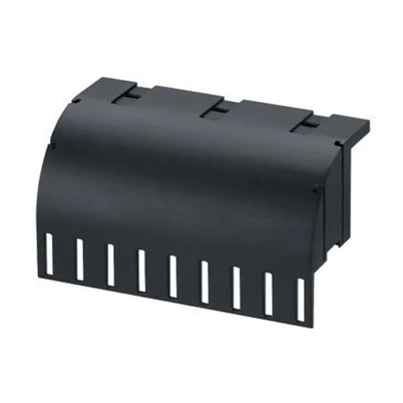 The Panduit Cable Management Waterfall Base is designed to improve network reliability. Users can easily install it onto most standard ladder rack rungs and stringers to transfer wires at a safe 1.75in (43mm) vertical bend radius. Glass-filled Nylon, 8.4in x 5.2in x 3.4in (213mm x 133mm x 86mm), Black, 1pc.