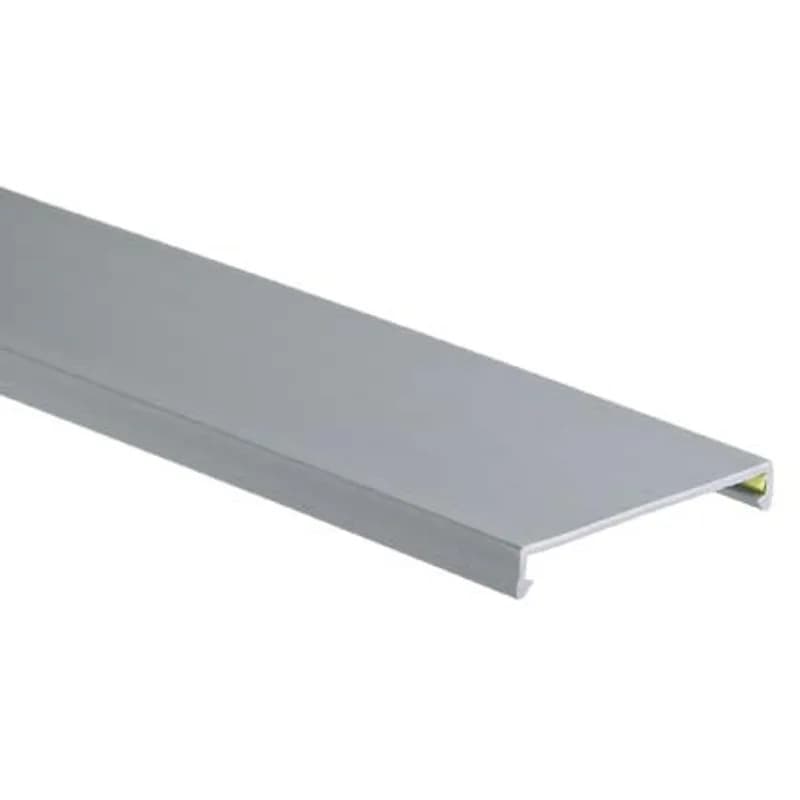 The C.75LG6 PVC Flush Wiring Duct Cover features a non-slip, liner to prevent cover slide. Designed with the user in mind, the cover is easy to install and remove. The general-purpose lead-free PVC material is suitable for use in indoor applications. UL 94 flame class of V-0 with a UL recognized continuous-use temperature up to 122 F (50 C). 0.24" x 0.94" (6.1 mm x 23.8 mm) and 6' (1.83 m) long. Color Light Gray.