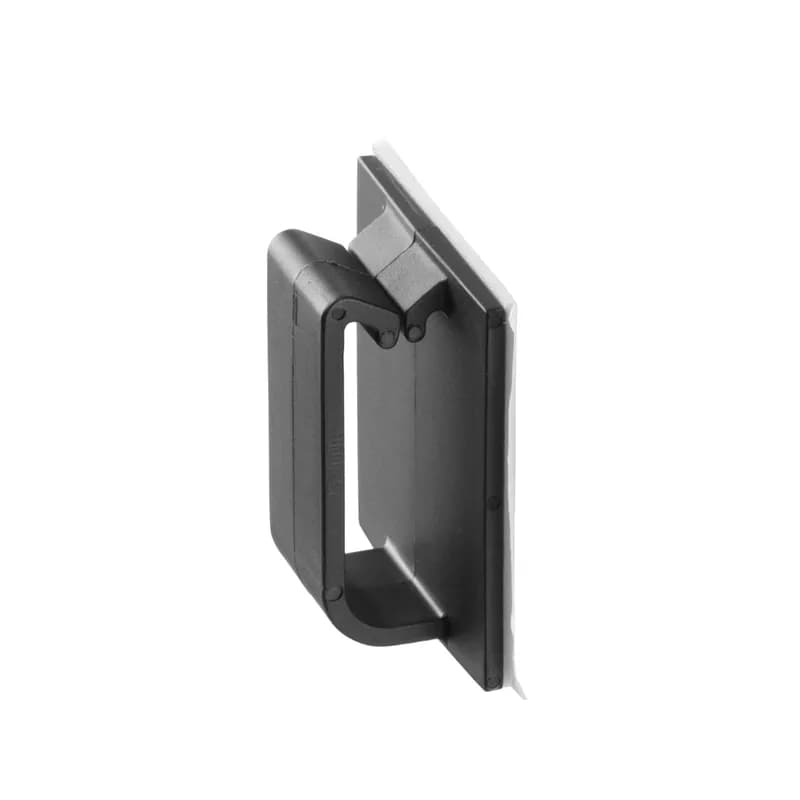 Adhesive backed bevel entry clip, .38" (9.7mm) bundle, black, bulk package.