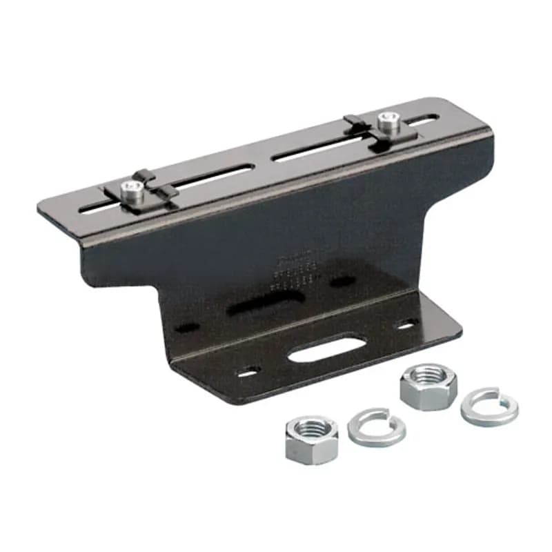 Used to support the 6x4 and 4x4 systems from below with new threaded rod. Bracket is secured to threaded rod with two nuts. The pre-assembled slide clamps enable fast assembly to channel. Use 7/16in nut driver on slide clamps. Also can be secured directly to the top of cabinets, For 16mm threaded rod.