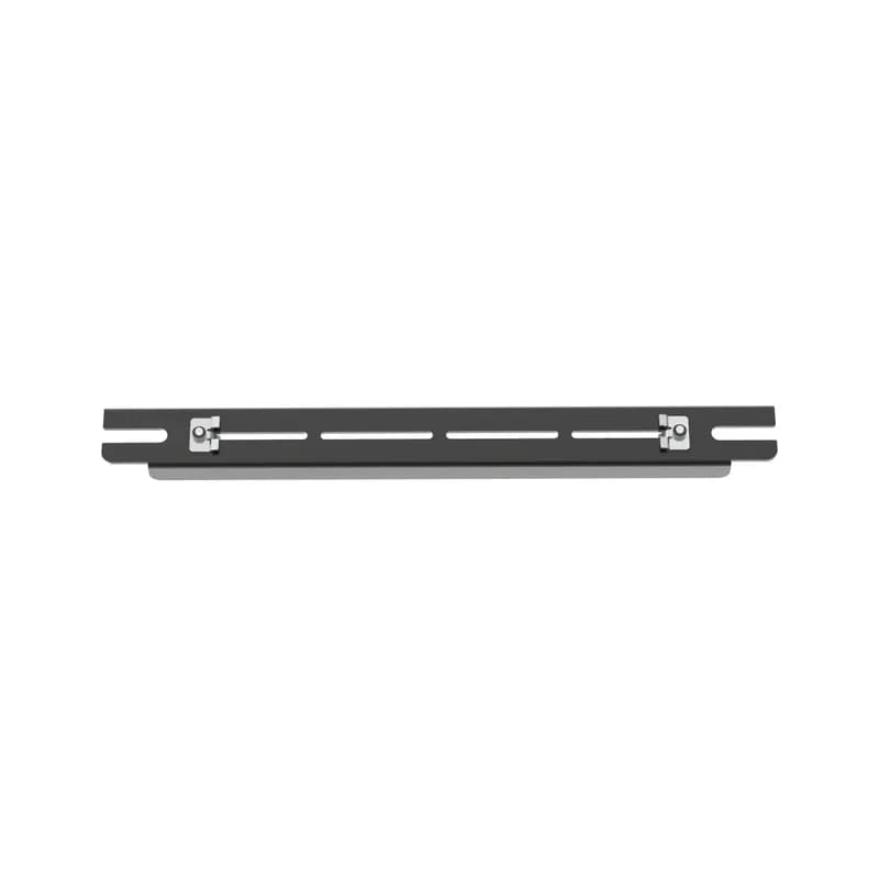 The FiberRunner QuikLock Trapeze Bracket is used to support the 12x4 system by spanning two threaded rod drops that are 18 inches apart. It can be installed from above or below. It is used for a 0.5 inch threaded rod. The trapeze bracket is secured to each threaded rod with two nuts. The pre-assembled slide clamps enable fast assembly to the channel.