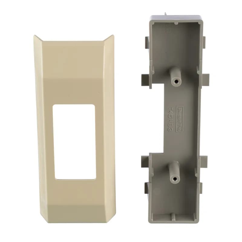 The T-45 Electrical Bracket allows for one electrical outlet. Rectangular cut out and is Electric Ivory.