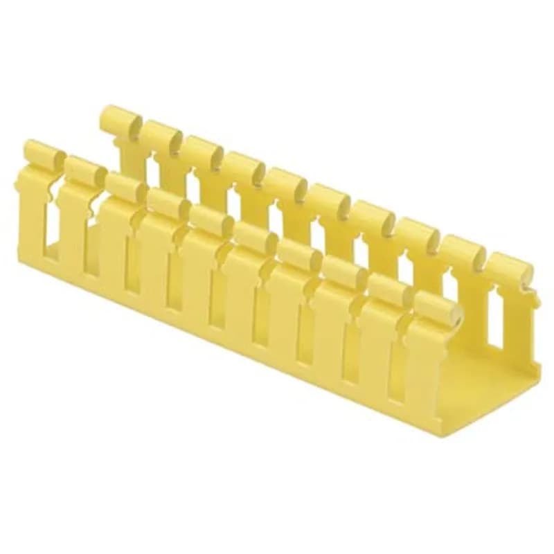 Panduit H2X2YL6 - Used to carry the cables vertically to the front or the back of equipment racks throughout the system. Accepts hinged cover HC2YL6. Extra supports required when used in horizontal applications. Use QuikLock Coupler FBC2X2YL to attach channel and/or fittings. Base and covers sold separately.
