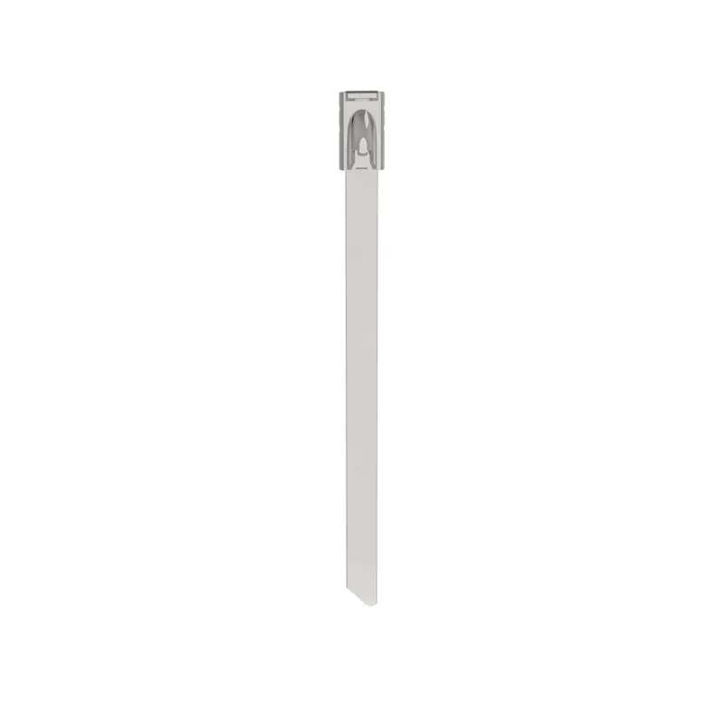 Panduit MLT10S-CP - The MLT10S-CP Pan-Steel 304 grade stainless steel cable tie speeds up installation with a patented, wide entry self-locking head that eases band threading and insertion. Unique locking ramp design and strengthening ribs allows the tie to lock into place at any length along the tie body with increased lock strength. Fully rounded edges ensure worker and bundle safety.