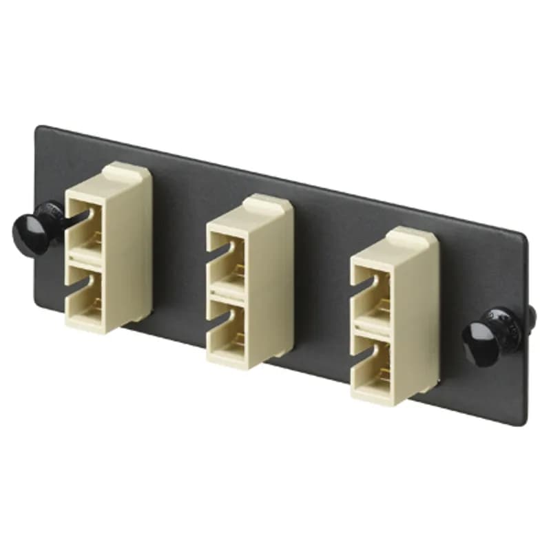 Panduit FAP3WEIDSCZ - The Opticom SC fiber adapter panel is OM1 and is loaded with 3 SC duplex fiber optic adapters. The fiber optic adapters are electric ivory with zirconia split sleeves.