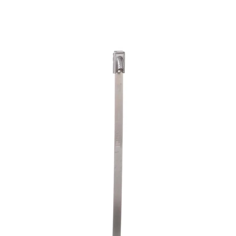 Pan-Steel Self-locking Cable Ties speed up installation with a unique self-locking head design that locks into any part of the tie. Plus, the smooth edges of 304 stainless steel promote worker safety in indoor environments. Standard cross section, Max bundle diameter: 2in, 7.9in, Tensile strength: 890, 50pc.