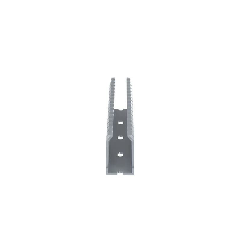 The F.75X1.5LG6-A Panduct Lead-Free PVC Narrow Slot Adhesive Wiring Duct features a narrow slot/finger design that closely matches the spacing of high-density components. Upper and lower scorelines allow for easy finger/sidewall section removal. UL 94 flame class of V-0 with a UL recognized continuous-use temperature up to 122 F (50 C). Mounting holes provided. Lead-free PVC. .75" x 1.5" (19.05 mm x 38.1 mm) and 6' (1.83 m) long. Cover sold separately. Color Light Gray.