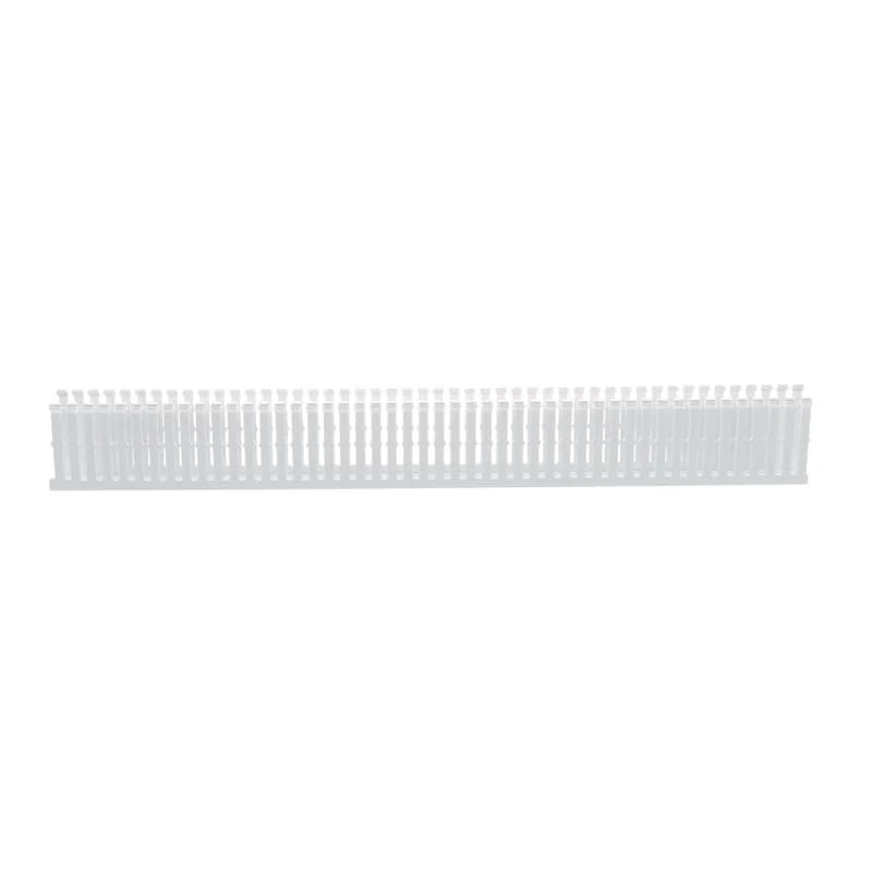 The F1X2WH6-A Panduct Lead-Free PVC Narrow Slot Adhesive Wiring Duct features a narrow slot/finger design that closely matches the spacing of high-density components. Upper and lower scorelines allow for easy finger/sidewall section removal. UL 94 flame class of V-0 with a UL recognized continuous-use temperature up to 122 F (50 C). Mounting holes provided. Lead-free PVC. 1" x 3" (25.4 mm x 76.2 mm) and 6' (1.83 m) long. Cover sold separately. Color White.
