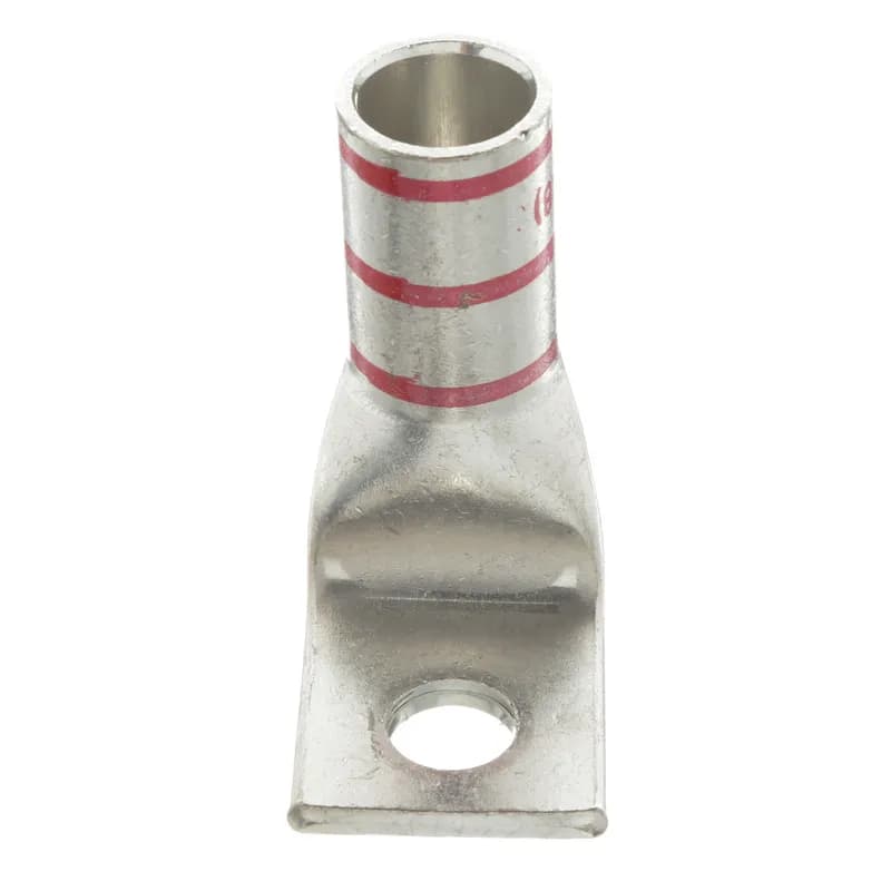 One-hole, standard barrel with window lug, 350 kcmil cable, 90 angle tongue, 1/2 stud hole.