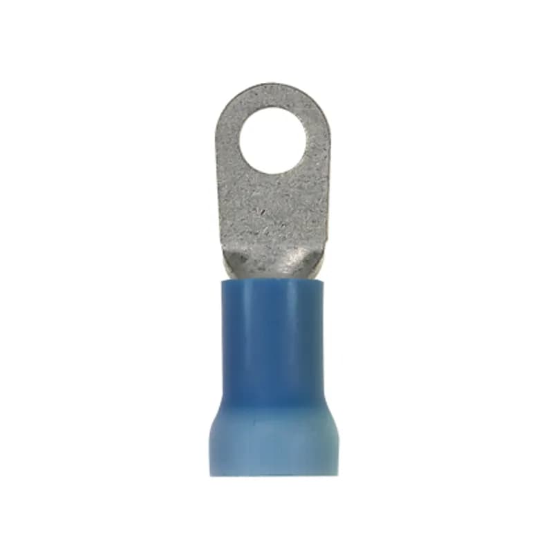Ring Terminal, large wire, 6 AWG, 5/16# stud size, vinyl expanded insulation, bulk package.