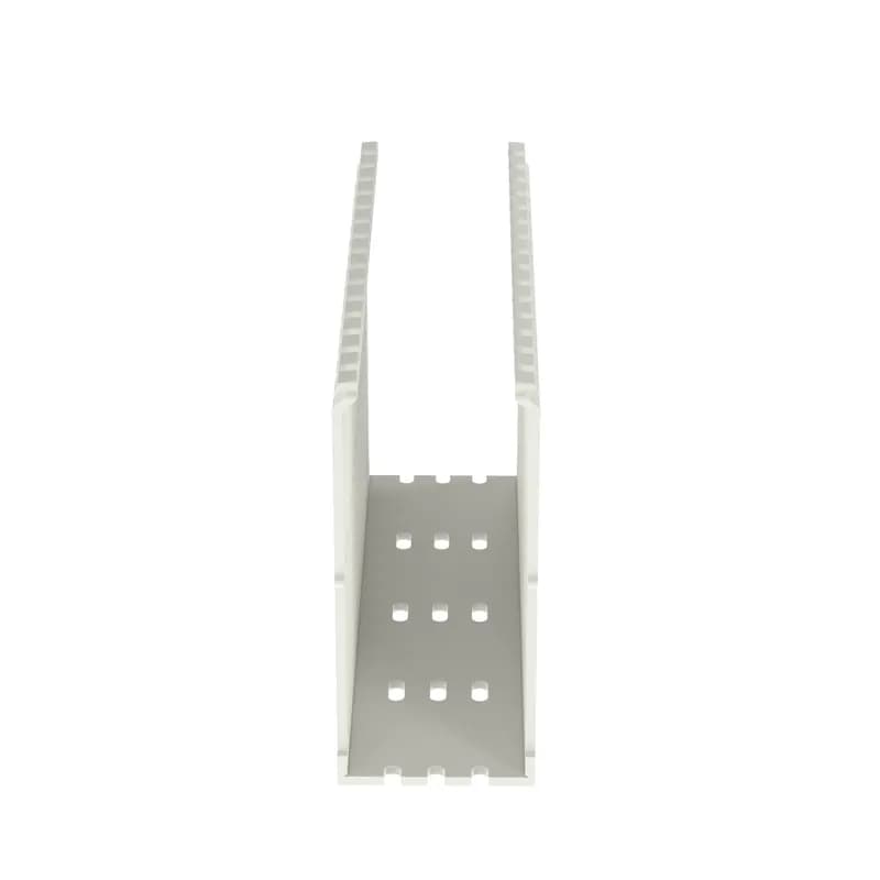The F2X5WH6 Panduct Lead-Free PVC Narrow Slot Wiring Duct features a narrow slot/finger design that closely matches the spacing of high-density components. Upper and lower scorelines allow for easy finger/sidewall section removal. UL 94 flame class of V-0 with a UL recognized continuous-use temperature up to 122 F (50 C). Mounting holes provided. Lead-free PVC. 2" x 5" (50.8 mm x 127.0 mm) and 6' (1.83 m) long. Cover sold separately. Color White.