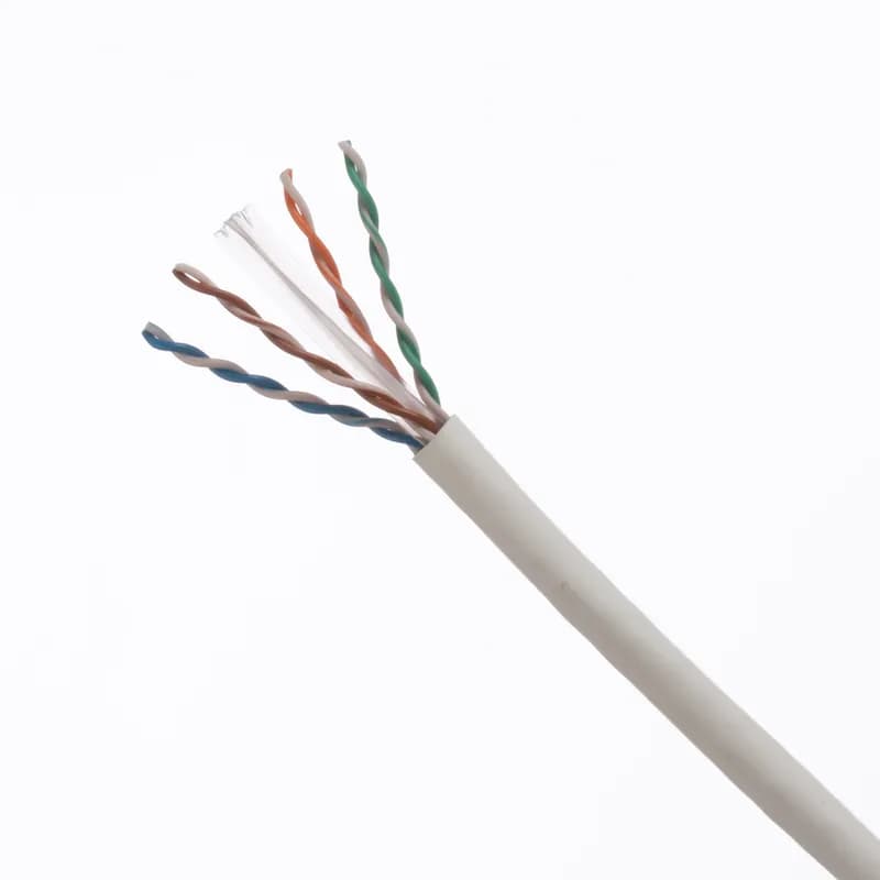 Panduit PUL6004WH-FE - The TX6000 Enhanced Cat 6 U/UTP copper cable is constructed of 23 AWG copper conductors with HDPE insulation. The copper conductors are twisted in pairs and separated by a cross divider. All four pairs are surrounded by a HDPE flame-retardant jacket. The white, LSZH (IEC 60332-1, IEC 60332-3-22, EuroClass Dca-s2,d2,a1) cable is supplied 305 meters (1,000 feet) to an easy pay-out carton.