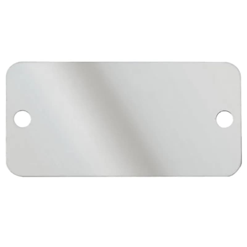 Marker plate, two holes, 304 Stainless Steel, 3.50" x 1.7".